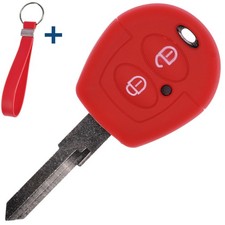 Schlüssel Hülle + BAND RED für VW SEAT SKODA T4 Fox Sharan Polo Cordoba
