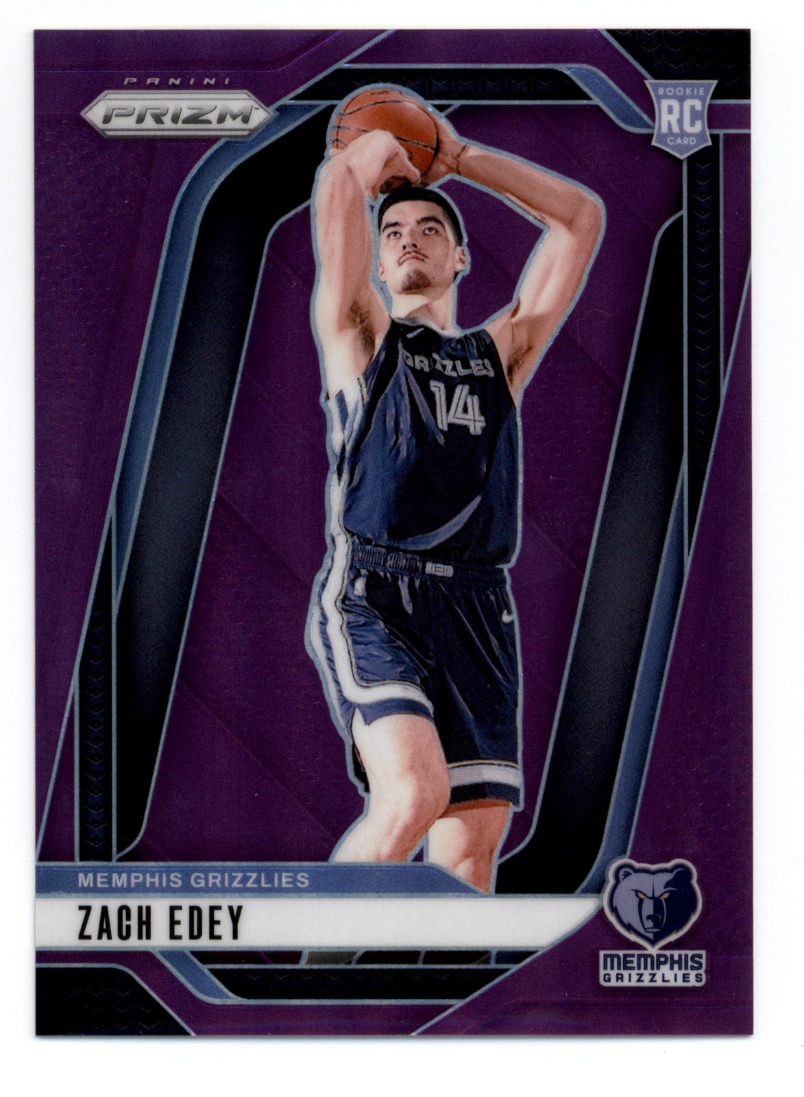 2024-25 Panini Prizm Purple #249 Zach Edey 35/99 Rookie Card RC Grizzlies