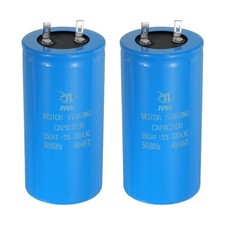 2Pcs Motor Start Capacitor, 350uf 300V 50/60Hz CD60 Running Capacitor, Blue