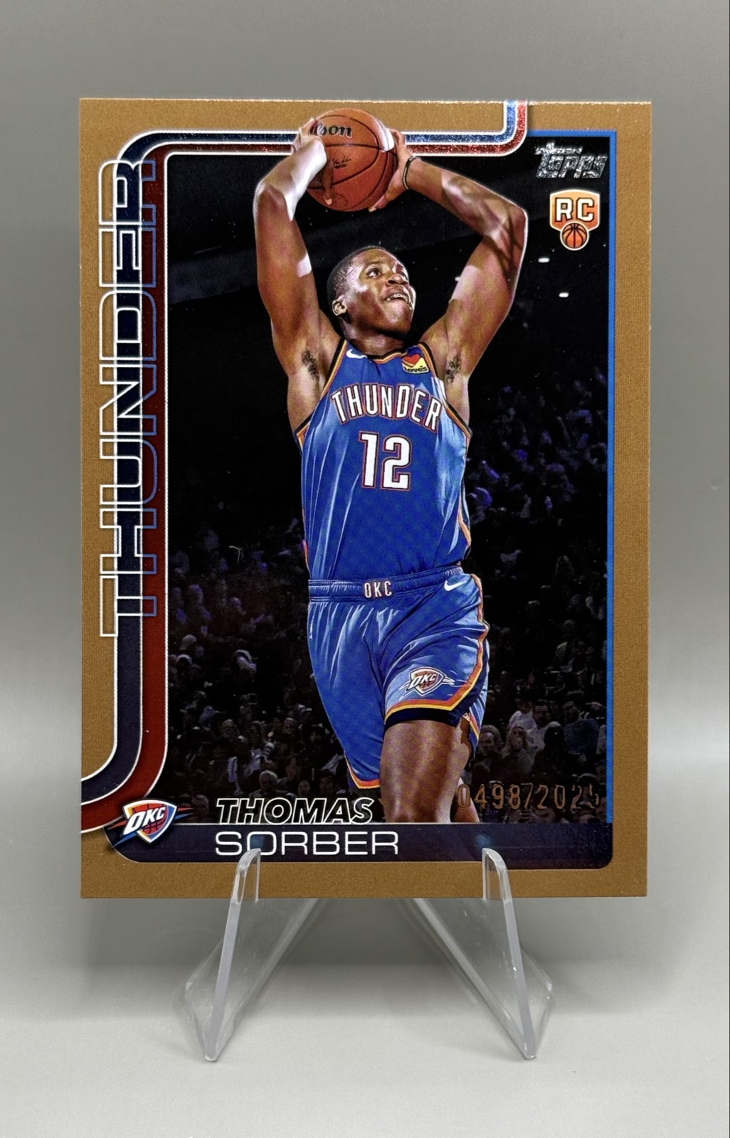 2025-25 Topps Flagship Basketball Thomas Sorber #215 Gold /2025 (RC) OKC