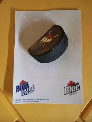 ''Rare'' Labatt Blue Hockey Cooler Sticker With Breaking Puck. Free Shipping !!