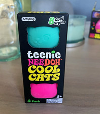 Schylling Teenie NeeDoh Cool Cats Tactile Squeeze Toys 3 Pack RANDOM COLOR/STYLE