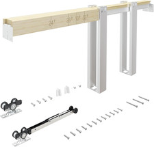 Pocket Door Frame Kit 24&ndash;36&rdquo; x 96&rdquo; Soft Close Aluminum Track 2x4 Wall