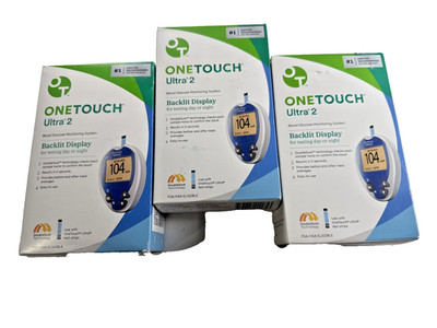3X NEW OneTouch Ultra 2 Blood Glucose Monitors Exp: 2029 FREE SHIPPING!