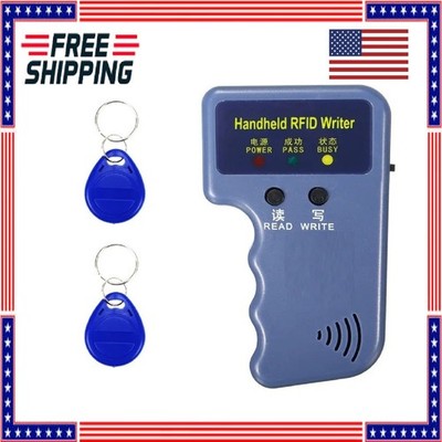 Handheld RFID Card Copier ID Key Reader Writer 125KHZ Duplicator Cloner 2 Tags