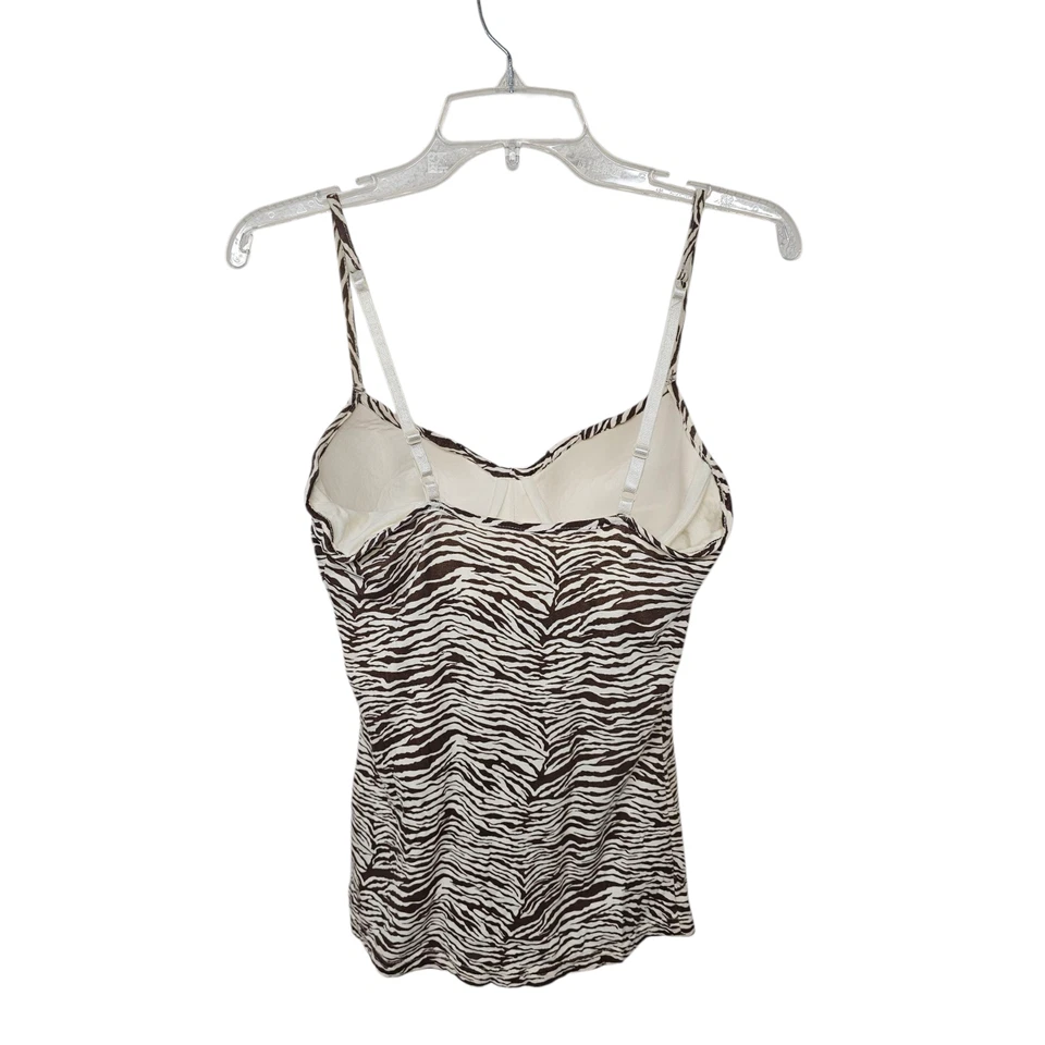 Camiseta sin mangas Y2K One Step Up Cami años 90 talla L sujetador acolchado incorporado estampado animal neutro Foto 2 de 4