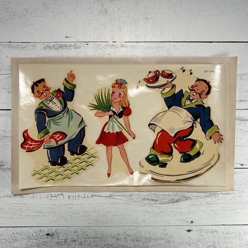 Vtg Meyercord Beauty Spot Decals 1940s-1950s Retro Kitchen Chef MCM Ephemera