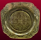 Vintage Federal Glass Co. Madrid Pattern Amber Depression Glass 9" Plate 1930s.