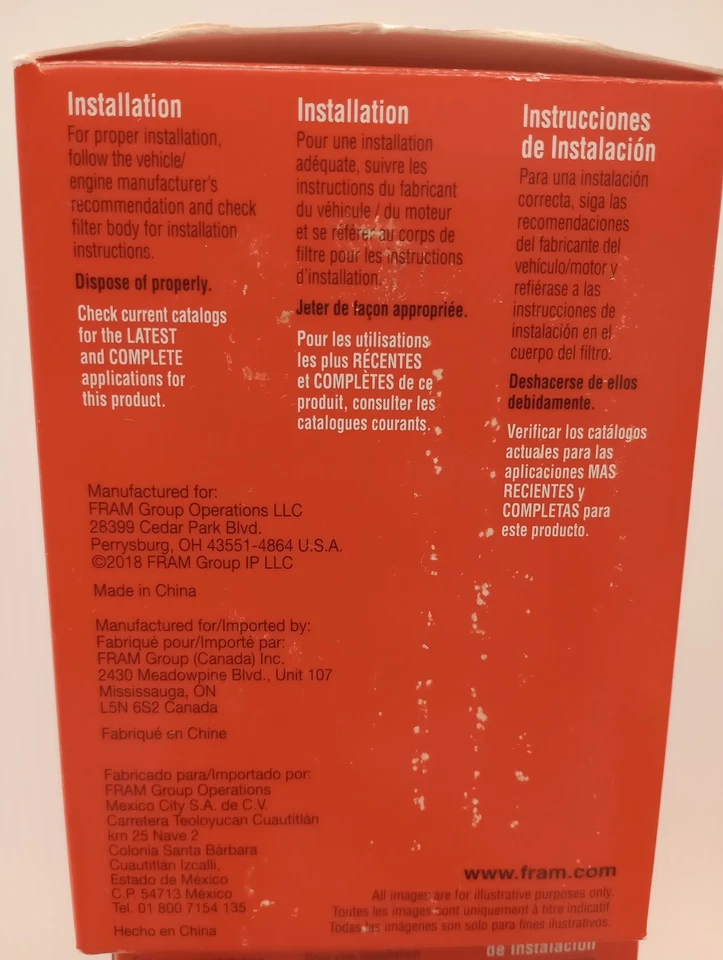 Filtro de aceite de motor Fram PH3519A BT230 85268 P559310 (paquete de 2) Foto 4 de 4