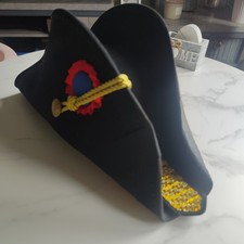 HAND MADE BICORN HAT Soft Felt Military Naval Bicorne Fancy Army Military Bicorn
