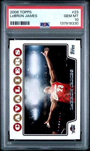 2008 Topps LeBron James #23 "Chalk Toss" Card PSA 10 GEM MINT