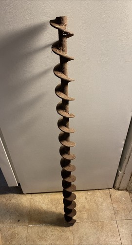 49" Tall Rusty Spiral Industrial Earth Auger 3.5" Diameter Stainless Steel?