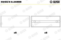 Kurbelwellenlager Glyco H098/5 0.25Mm FüR Dacia Movano Renault X70 Vivaro Arena