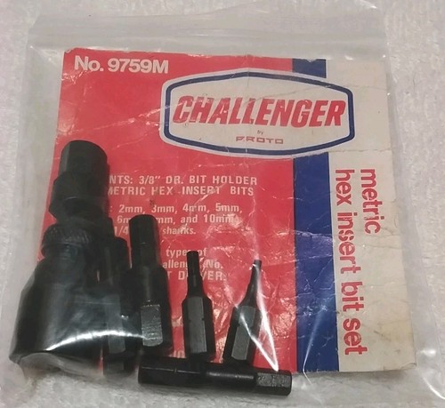 8PC #9759 CHALLENGER  BY PROTO 3/8" DRIVE BIT HOLDER &7 METRIC HEX BITS  USA... - Picture 9 of 9