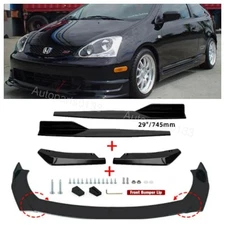 Fits 02-05 Honda Civic Si Front Bumper Lip /Spoiler Body Kit Side+Skirt Rear US