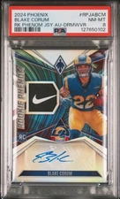 Blake Corum PSA 8 PANINI PHOENIX 2024 ROOKIE PHENOMS JERSEY DREAMWEAVER #'d 5/6 