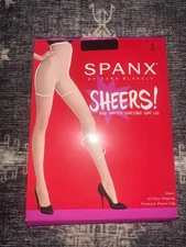 Spanx Sheers High Waisted Invisible Luxe Leg Pantyhose Very Black Size C