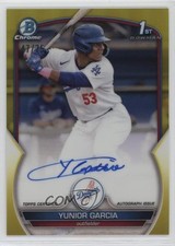 2023 Bowman Chrome Prospect Yellow Refractor 47/75 Yunior Garcia Auto e7b