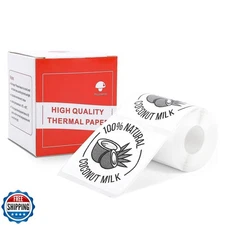 Phomemo 1.96" Adhesive Round Labels, Printer Circle on White, for Phomemo M11