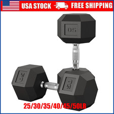 25-50LB Hex Dumbbell Hand Weights Dumbbells Pair Strength Training , Set of 2