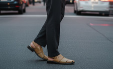 Stacy Adams Leather Heritage Bayden Square Elevetad Comfort Sandals Men 12M Tan