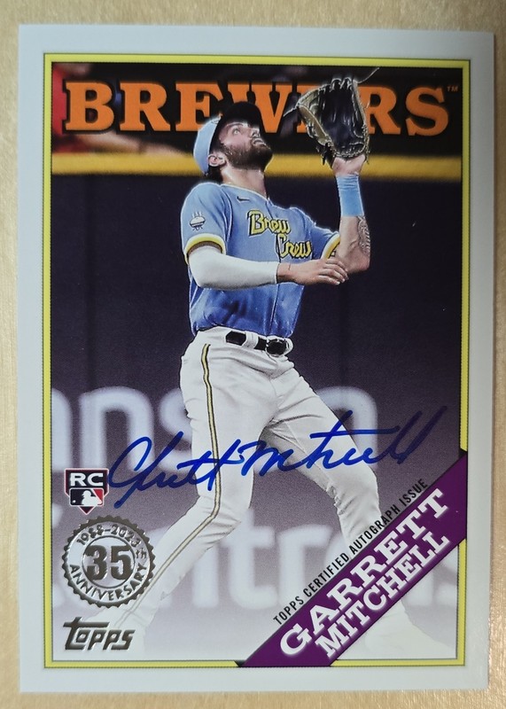 2023 Topps Update Series - 1988 Topps Baseball Autographs Garrett Mitchell...
