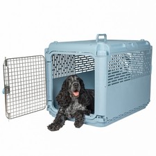Sport Pet Designs, Dog Kennels, 30" Collapsible Plastic Pet Kennel/Crate, Blue,