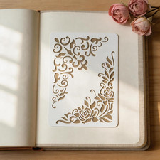 A4 Reusable Vintage Floral Edge Stencil for Painting