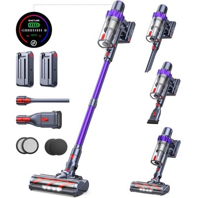 Cordless Vacuum Cleaner, 2 Batteries 110 Mins Runtime Vacuum Cleaners for Hom...