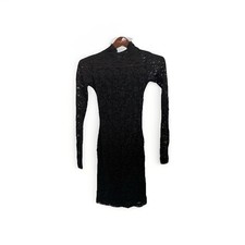 Moda International Black Lace Bodycon Dress Long Sleeve Cut-Out XS night out