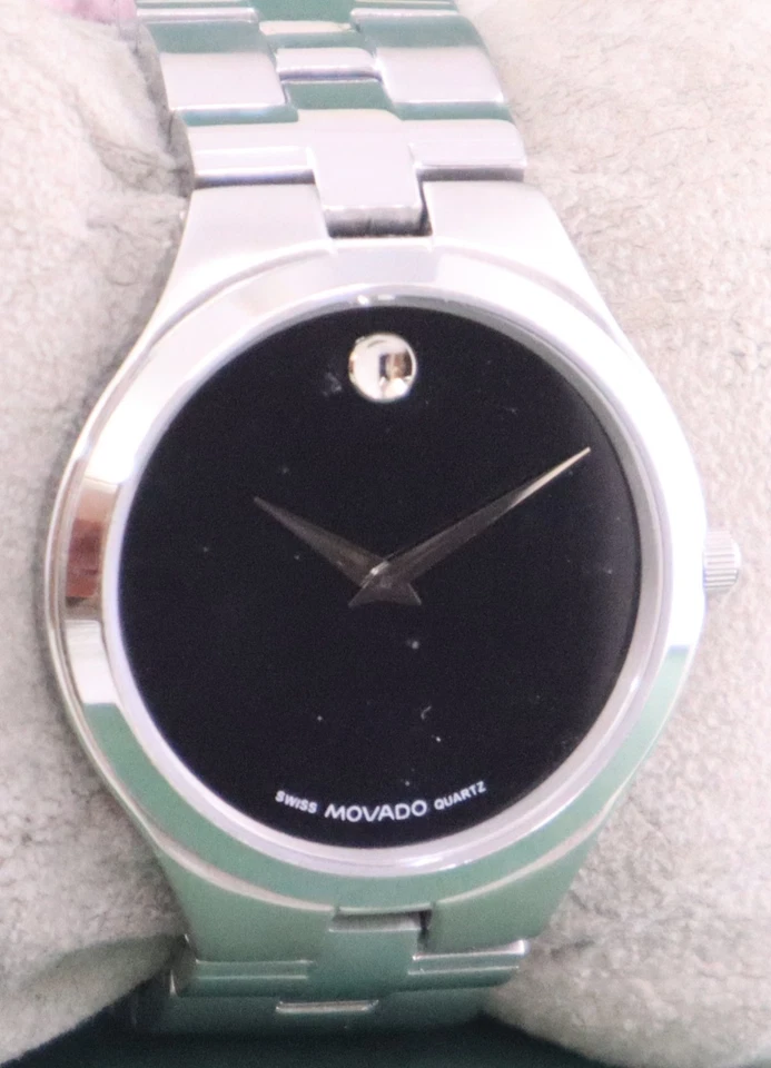 Роскошные кварцевые мужские наручные часы MOVADO черный циферблат ремешок из нержавеющей стали - Изображение 3 из 4