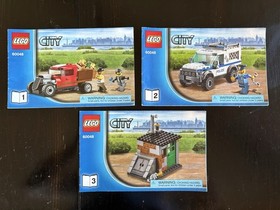 100% Complete LEGO CITY Police Dog Unit 60048, 60041 Crook Pursuit, 30311 Swamp