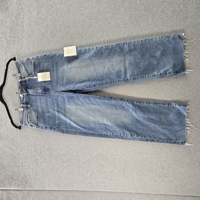 Oliver Logan Women Jeans 27 Blue Denim Cropped The Aberdeen Wide Leg Crop NWT