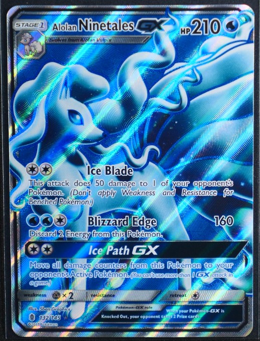 Alolan Ninetales GX (Full Art) Ultra Rare SM - Guardians Rising 132/145 NM
