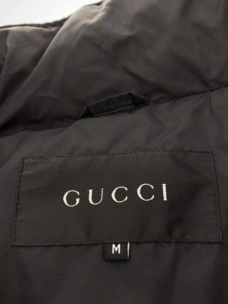 GUCCI Piumino M Poliestere Nero Plain 314 0393 1985 Uomo Autentico #ED ZGA