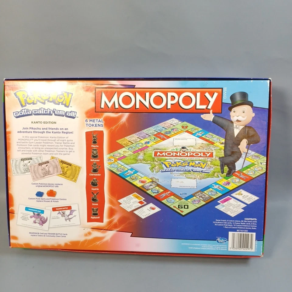 MONOPOLY POKEMON KANTO EDITION 100% Complete Hasbro Games Excellent Condition - Image 2 of 4