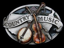 LK09117 REALLY NICE VINTAGE 1984  COUNTRY MUSIC  COMMEMORATIVE BELT BUCKLE