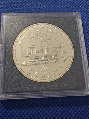 1981 Canada Silver Dollar Elizabeth II Railway Coin