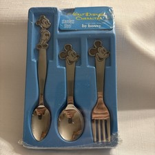 VTG Bonny Disney On Parade Stainless Steel Juvenile Feeding Set 3pc Mickey Mouse