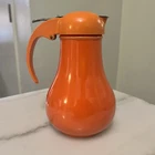 Fiestaware Red Orange Syrup Pitcher Vintage Dripcut Lid Very Nice Shape