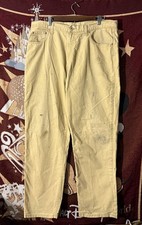 Polo Ralph Lauren Vintage Beige Cotton Canvas Workwear Pants distressed stained
