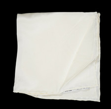 NWOT Italo Ferretti Satin White Solid Silk Pocket Square Italy 14"