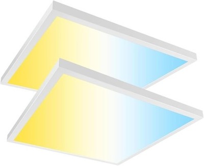2 Pack 1x1 LED Light Flat Panels Recessed Drop Ceiling 40-72W 5 CCT Dimmable