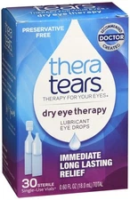 TheraTears Dry Eye Therapy Lubricant Eye Drops Single-Use Vials 30 EA