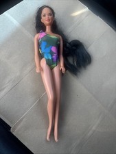 80s Mattel Tropical Miko Barbie Extra Long Hair And Bendable Legs Swimsuit
