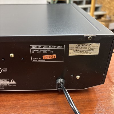 Sony CDP-CE525 Compact 5 Disc CD Player/Changer Tested Working No