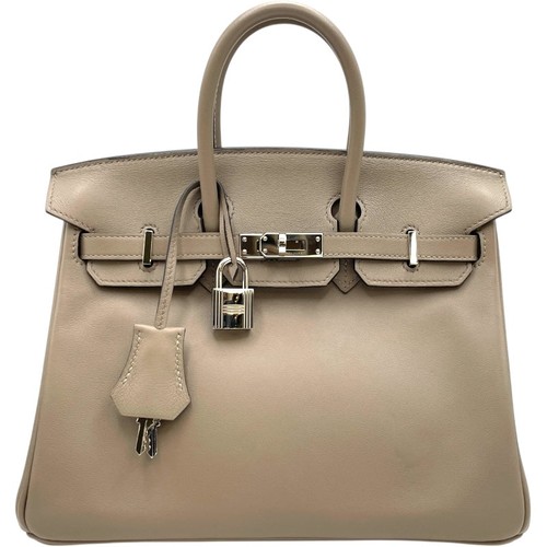 HERMES Birkin 25 Swift Leather Handbag C Stamp #OKB4604
