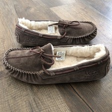 UGG Dakota Suede Sheepskin Moccasin Slippers Women's Size 9 - Expresso - 5612