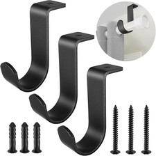 Grevosea 3 Pack Curtain Rod Bracket, Ceiling Curtain Rod Bracket Single Curtain