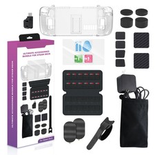 19X Crystal Case Screen Sticker Silicone Pad Tempered Film Bag For Steam Deck B